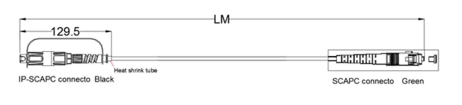 Ф5mm Waterproof Round Cable Mini SC~SC/APC Connector Optical Patch Cord